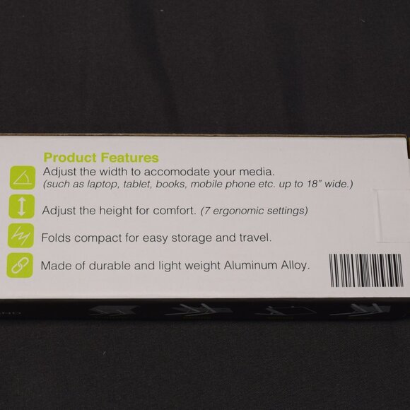 NEW Bauhn Portable Laptop Phone Tablet Stand Lightweight Aluminum 18” Device - Picture 4 of 13